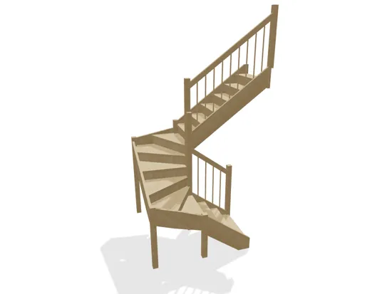 Double turn staircase